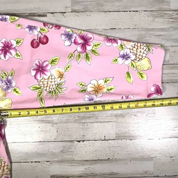 BRIGGS PETITE CAPRI COLORFUL PINK TROPICAL PRINT BEACH SUMMER SIZE 12 - Picture 9 of 9